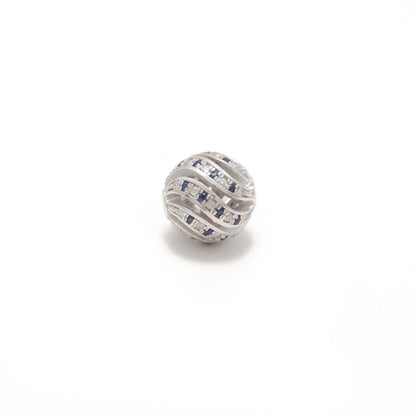 Sterling Silver Pave Diamond Ruby Sapphire Spacer Ball Beads 10mm – DIY Jewelry Craft