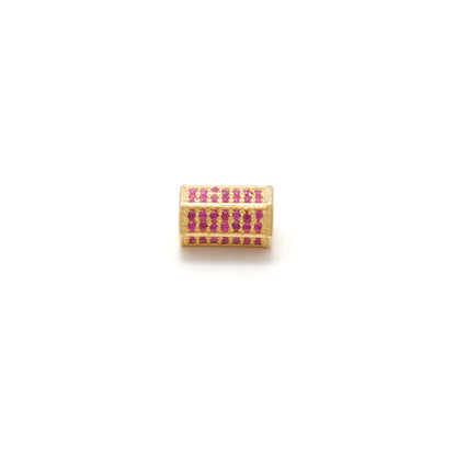 Tsavorite Ruby Diamond Hexagon Spacer Beads Silver 10x7mm – DIY Charm