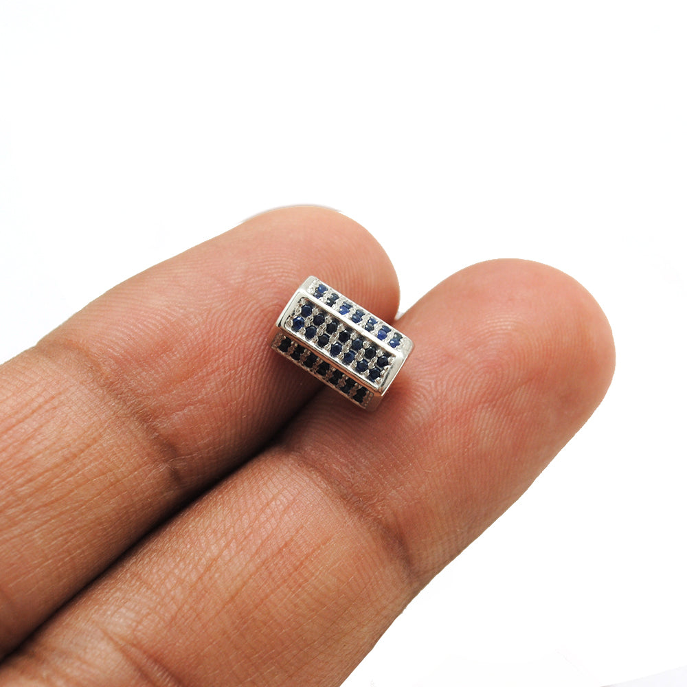 Tsavorite Ruby Diamond Hexagon Spacer Beads Silver 10x7mm – DIY Charm