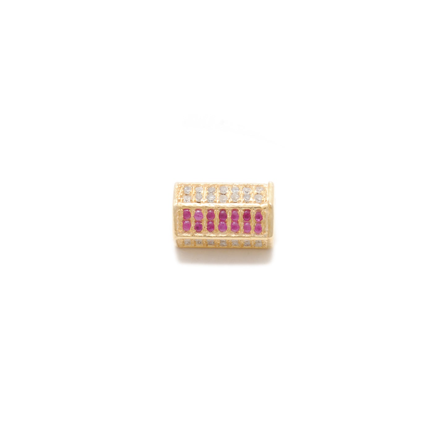 Tsavorite Ruby Diamond Hexagon Spacer Beads Silver 10x7mm – DIY Charm