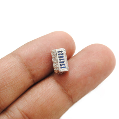 Tsavorite Ruby Diamond Hexagon Spacer Beads Silver 10x7mm – DIY Charm
