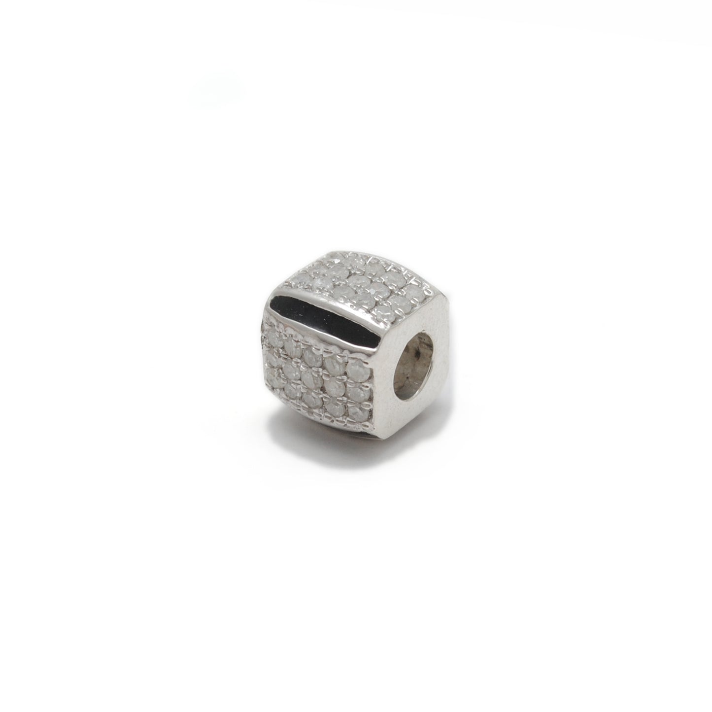 Sterling Silver Diamond Ruby & Blue Sapphire Spacer Beads 8mm – DIY Charm
