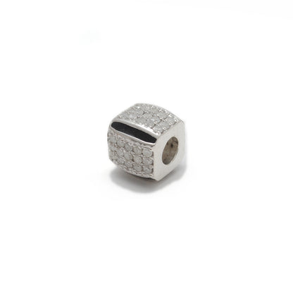Sterling Silver Diamond Ruby & Blue Sapphire Spacer Beads 8mm – DIY Charm