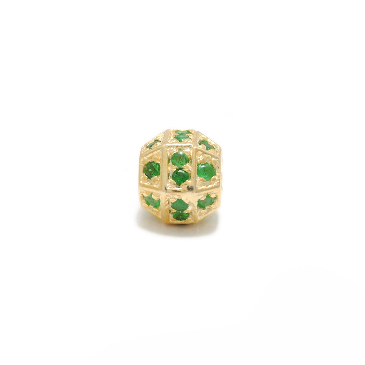Tsavorite, Diamond & Ruby 925 Sterling Silver Handmade Beads for DIY Jewelry Making