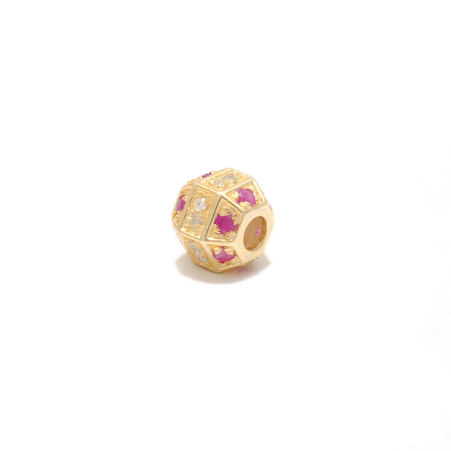 Tsavorite, Diamond & Ruby 925 Sterling Silver Handmade Beads for DIY Jewelry Making