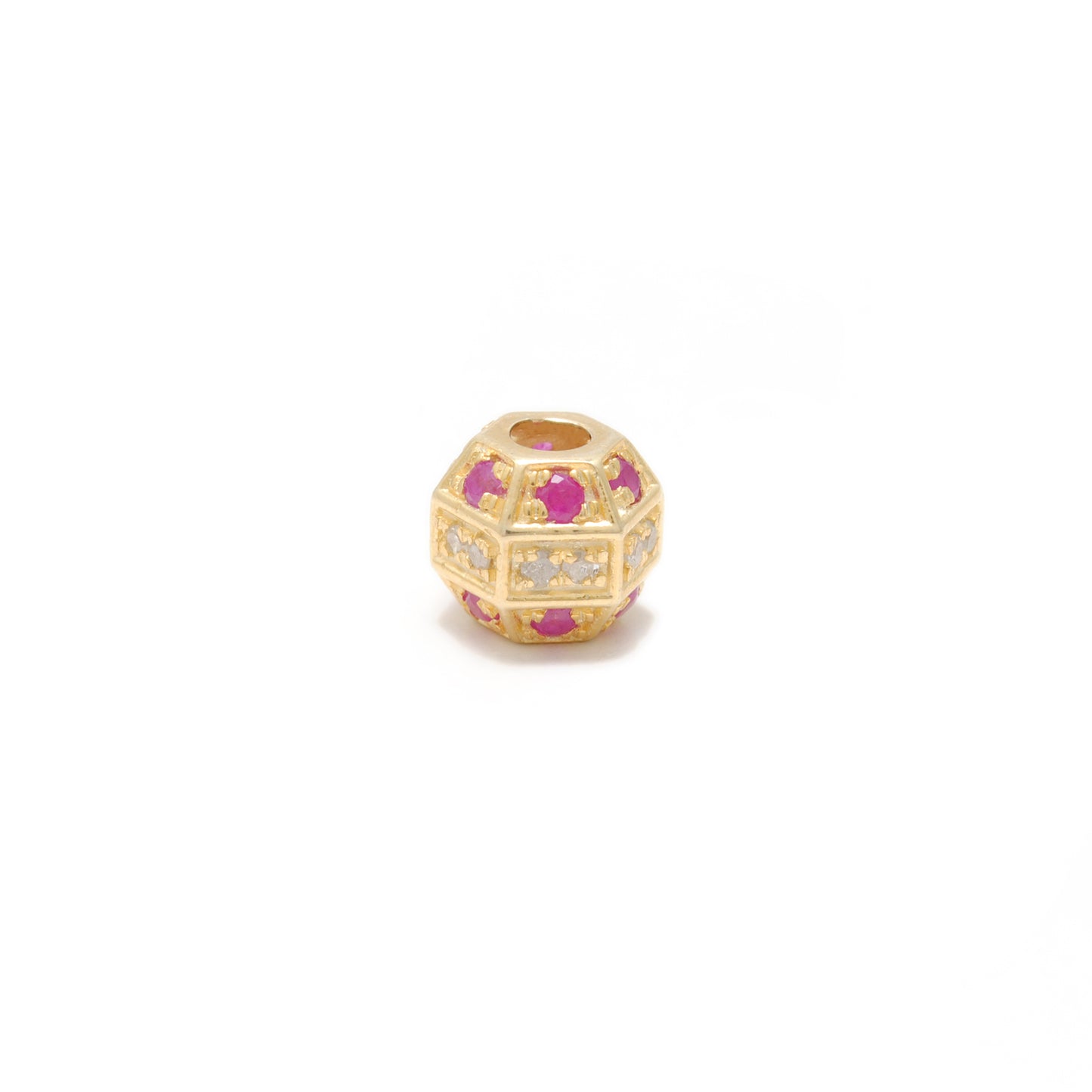 Tsavorite, Diamond & Ruby 925 Sterling Silver Handmade Beads for DIY Jewelry Making