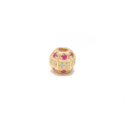 Tsavorite, Diamond & Ruby 925 Sterling Silver Handmade Beads for DIY Jewelry Making