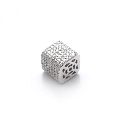 Silver Diamond Ruby & Sapphire Charm Spacer Beads – DIY Jewelry Craft