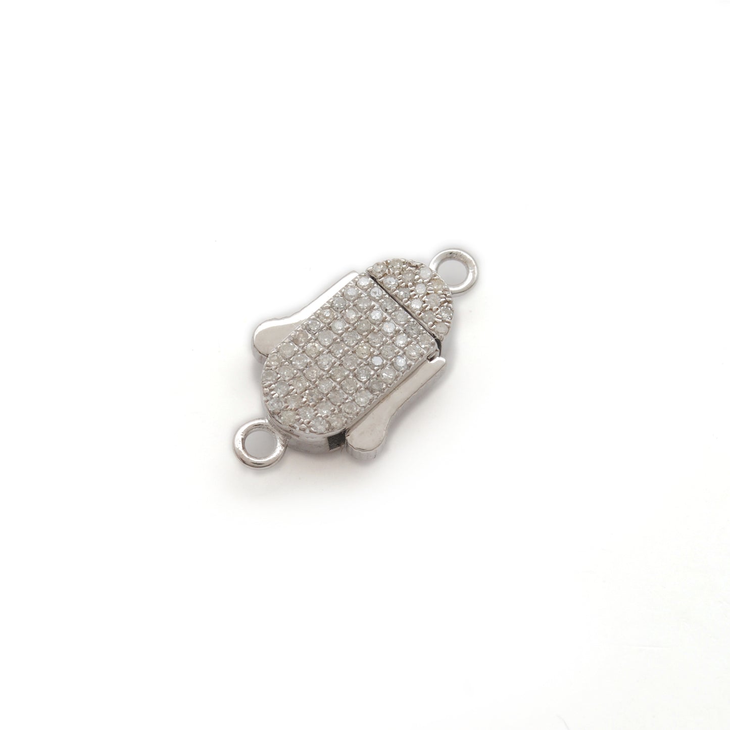 Blue Sapphire, Ruby & Diamond Pavé Box Clasp – Slide Lock Pendant Connector