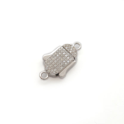 Blue Sapphire, Ruby & Diamond Pavé Box Clasp – Slide Lock Pendant Connector