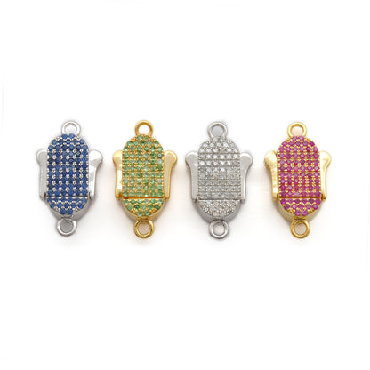 Blue Sapphire, Ruby & Diamond Pavé Box Clasp – Slide Lock Pendant Connector
