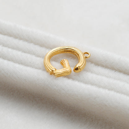 18k Solid Yellow Gold G Initial Letter Charm Pendant