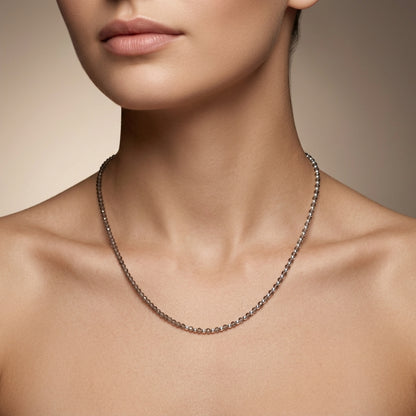 Natural Smoky Quartz Faceted Beaded Necklace | Handmade Gemstone Strand Necklace for Women | November Birthstone Gift