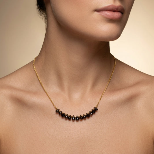 925 Sterling Silver Natural Smoky Quartz Drop Necklace - 18"