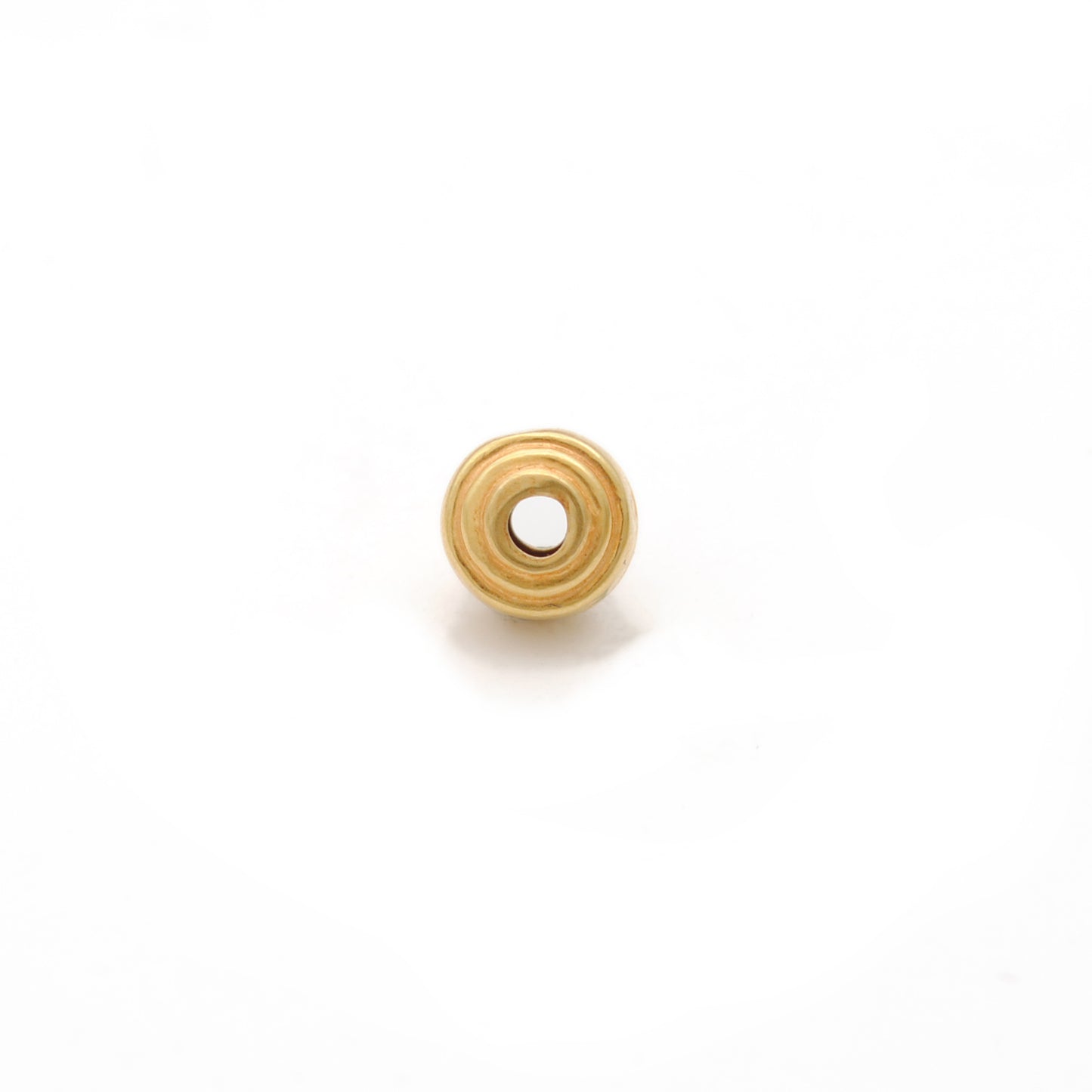 solid 18K gold rondelle spacer beads, smooth polished finish, ideal for DIY jewelry making, bracelets and necklaces, pack of 2 pieces