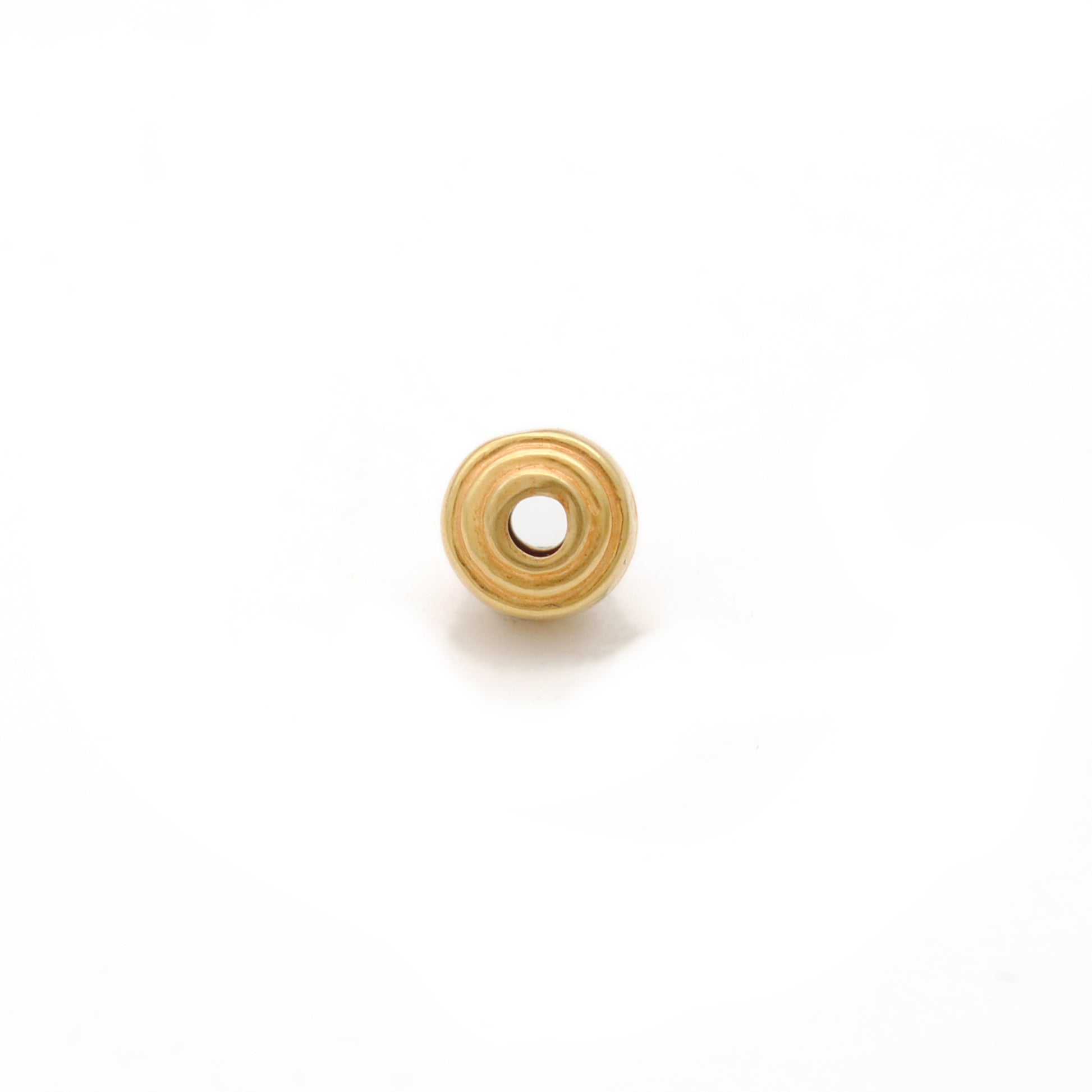 solid 18K gold rondelle spacer beads, smooth polished finish, ideal for DIY jewelry making, bracelets and necklaces, pack of 2 pieces