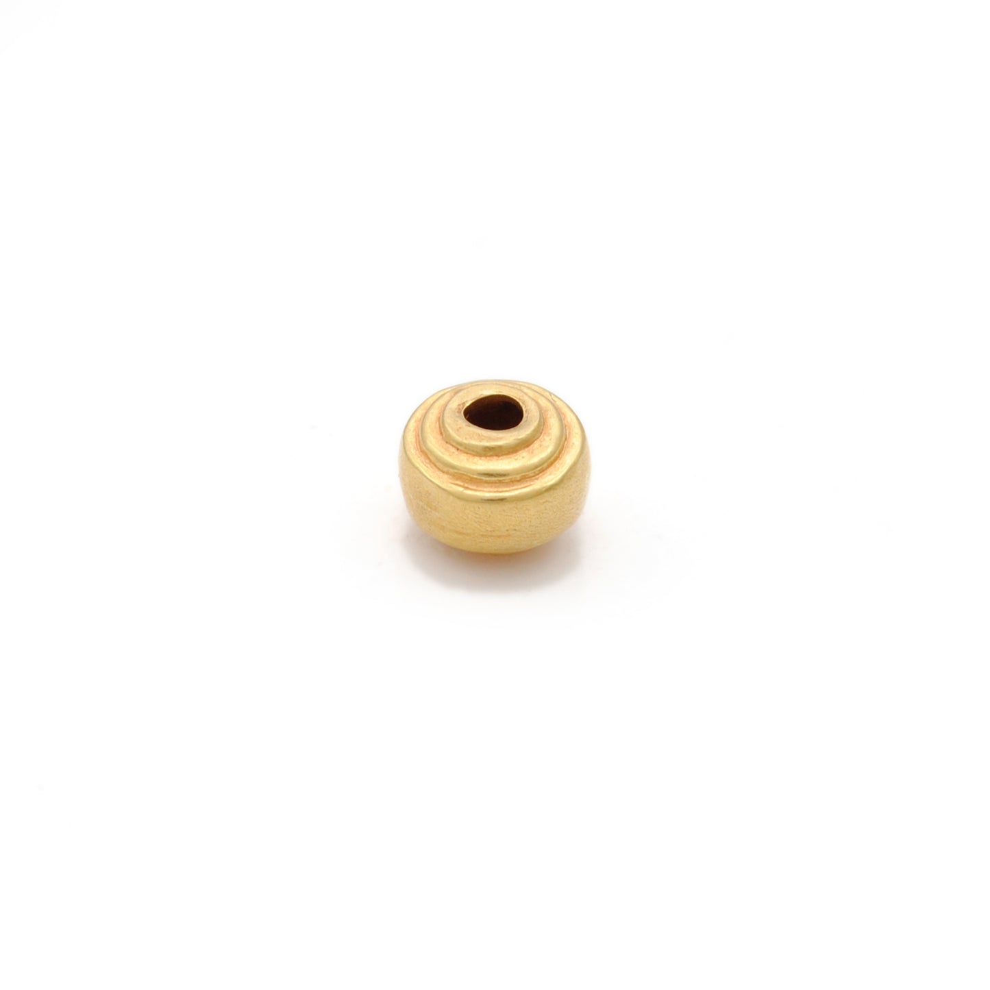 solid 18K gold rondelle spacer beads, smooth polished finish, ideal for DIY jewelry making, bracelets and necklaces, pack of 2 pieces