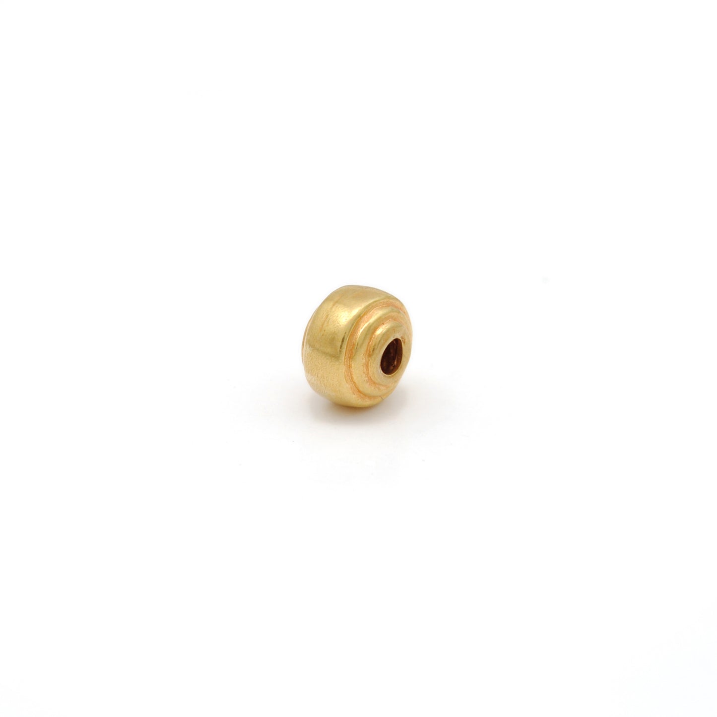 solid 18K gold rondelle spacer beads, smooth polished finish, ideal for DIY jewelry making, bracelets and necklaces, pack of 2 pieces