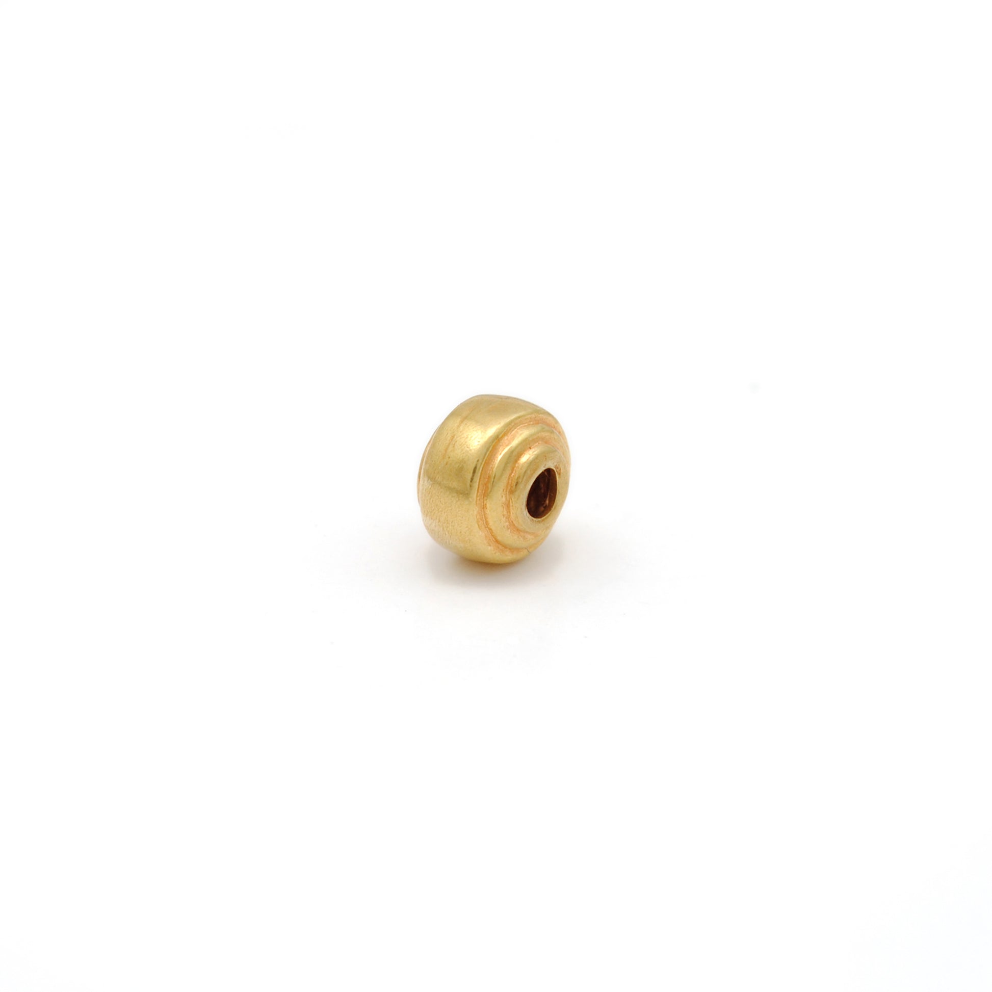 solid 18K gold rondelle spacer beads, smooth polished finish, ideal for DIY jewelry making, bracelets and necklaces, pack of 2 pieces