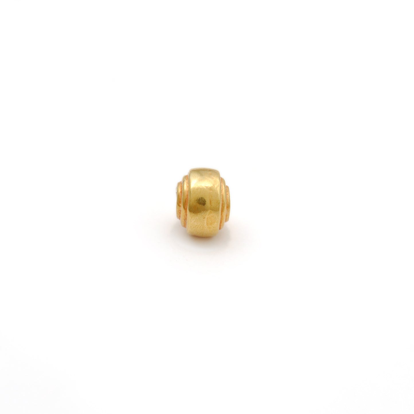 solid 18K gold rondelle spacer beads, smooth polished finish, ideal for DIY jewelry making, bracelets and necklaces, pack of 2 pieces