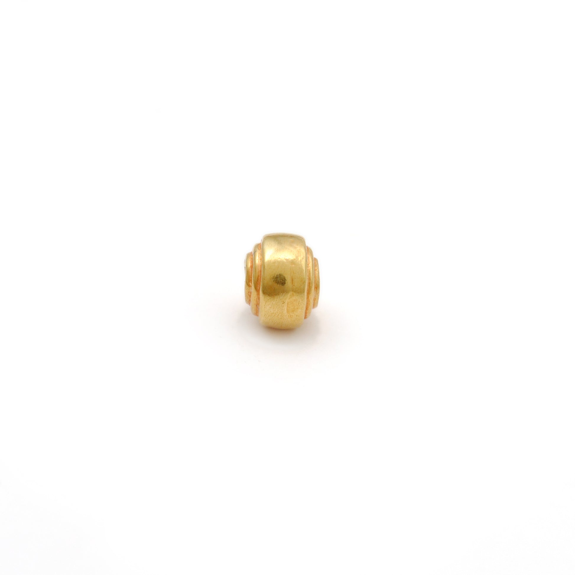 solid 18K gold rondelle spacer beads, smooth polished finish, ideal for DIY jewelry making, bracelets and necklaces, pack of 2 pieces