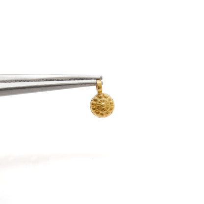 Solid 18k Gold Flower Charm Pendant