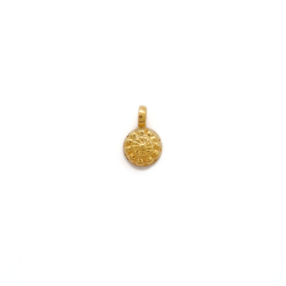 Solid 18k Gold Flower Charm Pendant