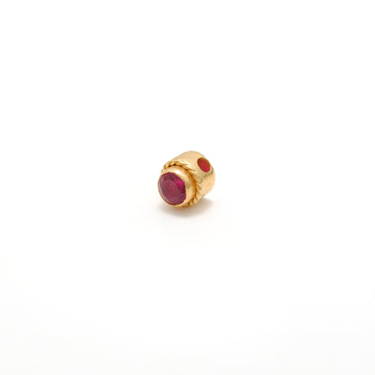 5mm 18k Round Spacer For Jewelry Studded With Stone 1pc