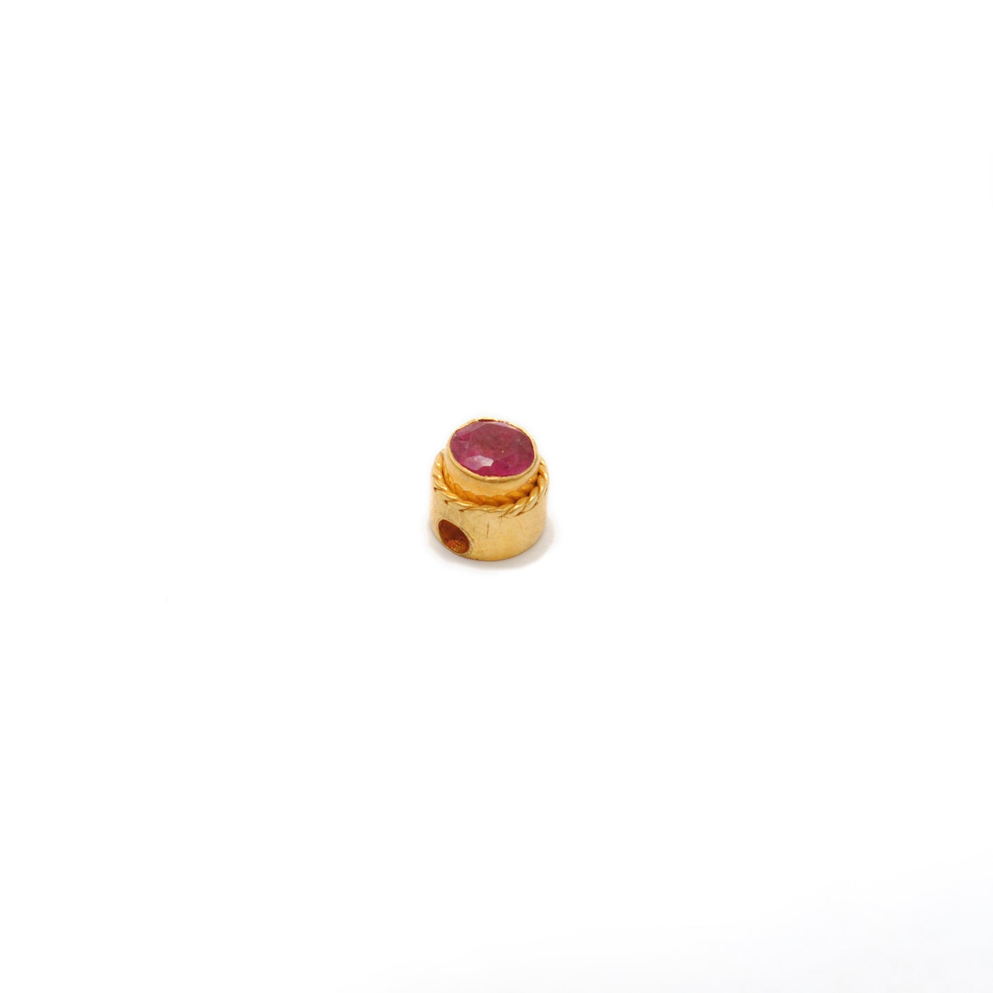 5mm 18k Round Spacer For Jewelry Studded With Stone 1pc