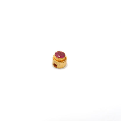 5mm 18k Round Spacer For Jewelry Studded With Stone 1pc