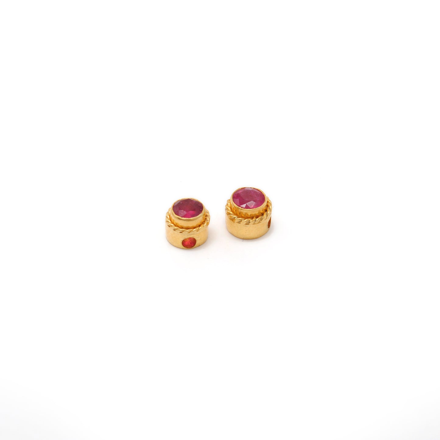 5mm 18k Round Spacer For Jewelry Studded With Stone 1pc