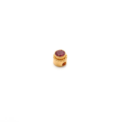 5mm 18k Round Spacer For Jewelry Studded With Stone 1pc