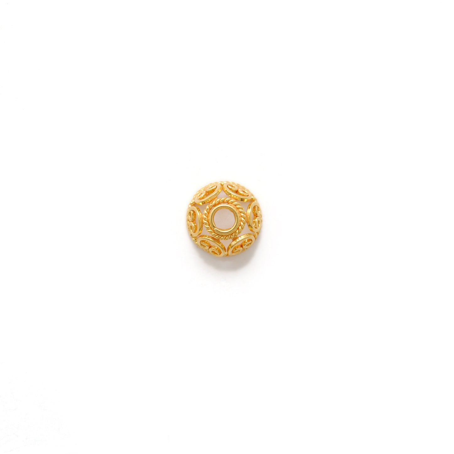 Solid 18k Gold Spacer Beads Cap 7.50mm DIY Craft Jewelry