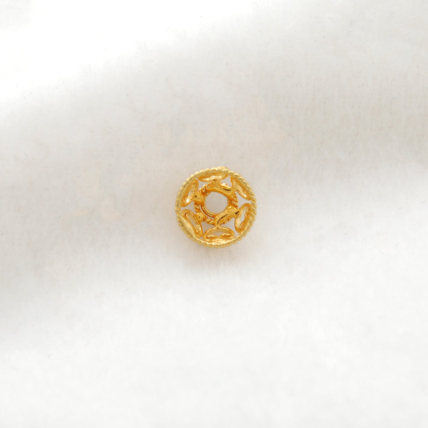Solid 18k Gold Spacer Beads Cap 7.50mm DIY Craft Jewelry