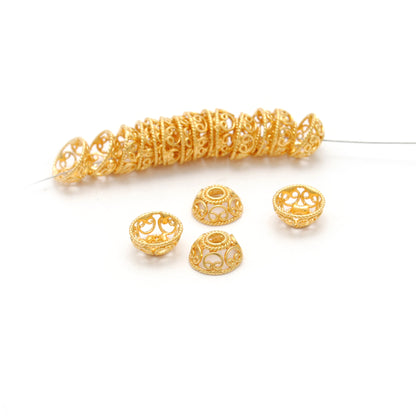 Solid 18k Gold Spacer Beads Cap 7.50mm DIY Craft Jewelry