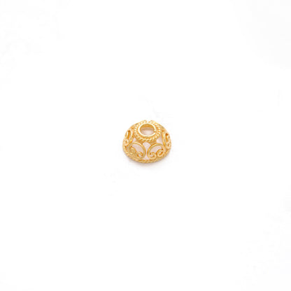 Solid 18k Gold Spacer Beads Cap 7.50mm DIY Craft Jewelry