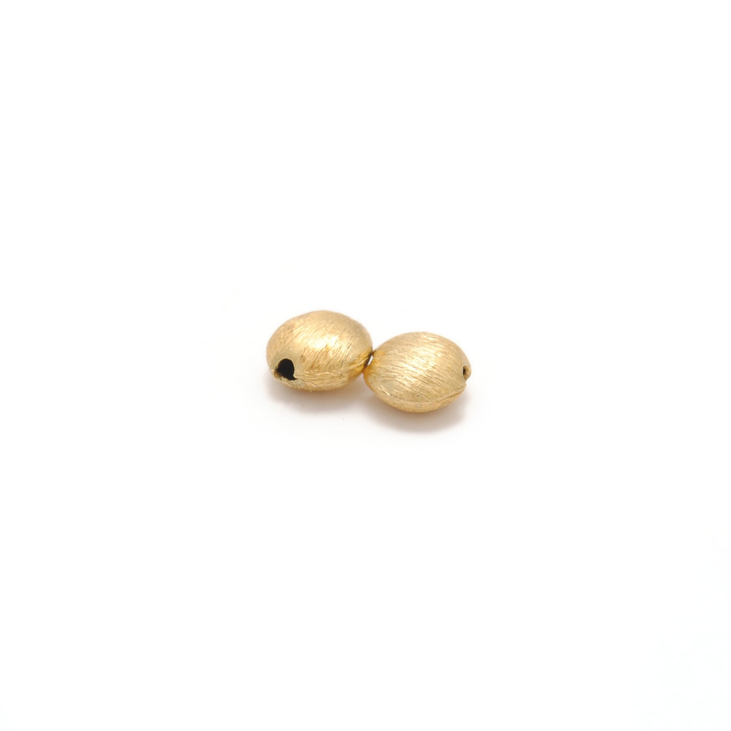 6mm 18K Real Yellow Gold Heart Beads • Brushed Finish Jewelry Findings