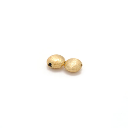 6mm 18K Real Yellow Gold Heart Beads • Brushed Finish Jewelry Findings