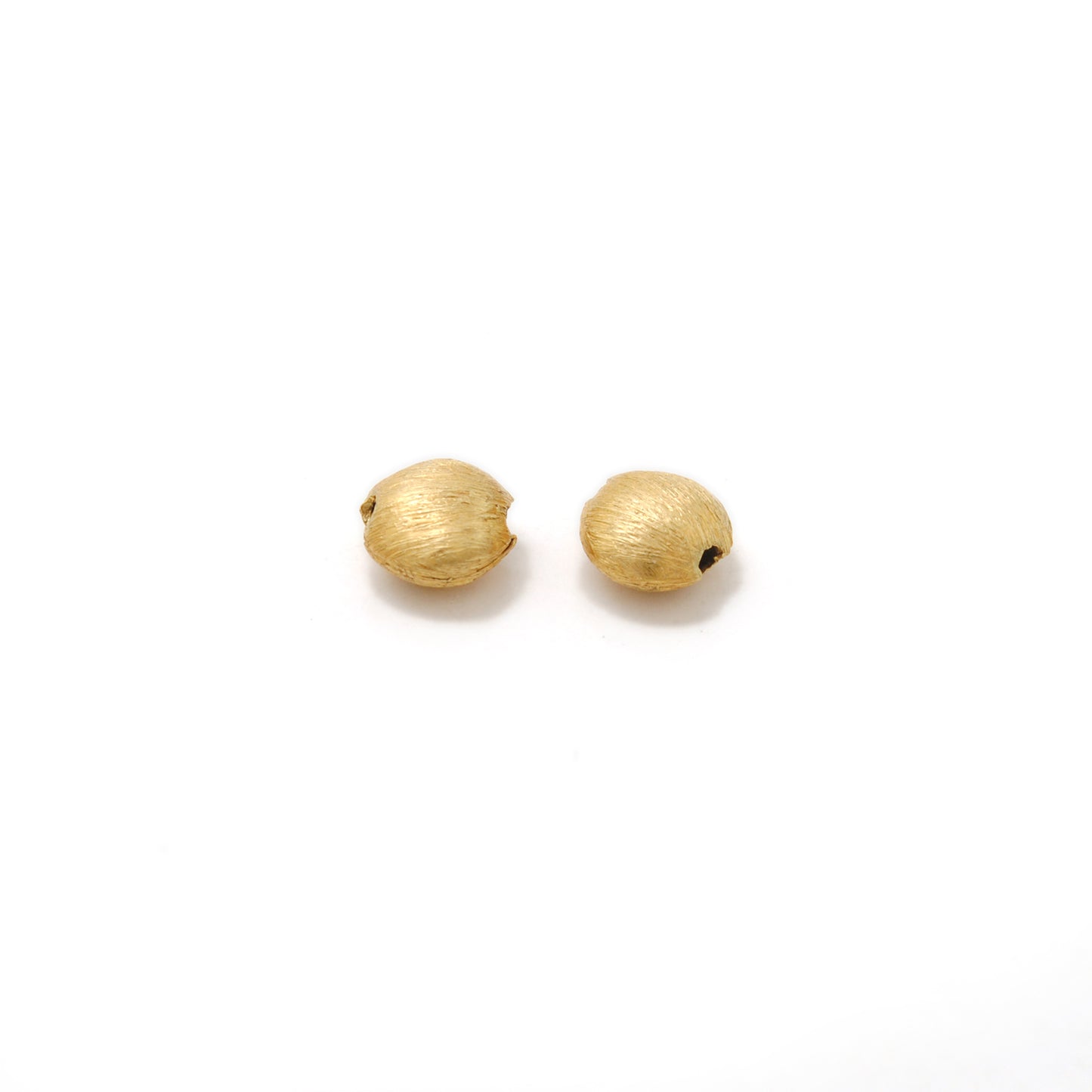 6mm Solid 18K Yellow Gold Round Spacer Bead Brush Finish (1pc) for Jewelry Making