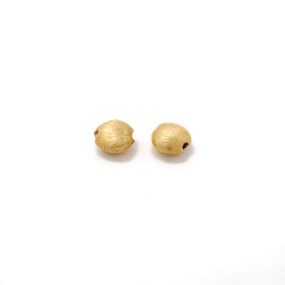 6mm Solid 18K Yellow Gold Round Spacer Bead Brush Finish (1pc) for Jewelry Making