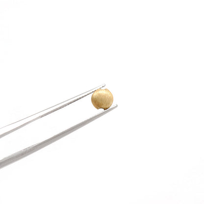 6mm Solid 18K Yellow Gold Round Spacer Bead Brush Finish (1pc) for Jewelry Making