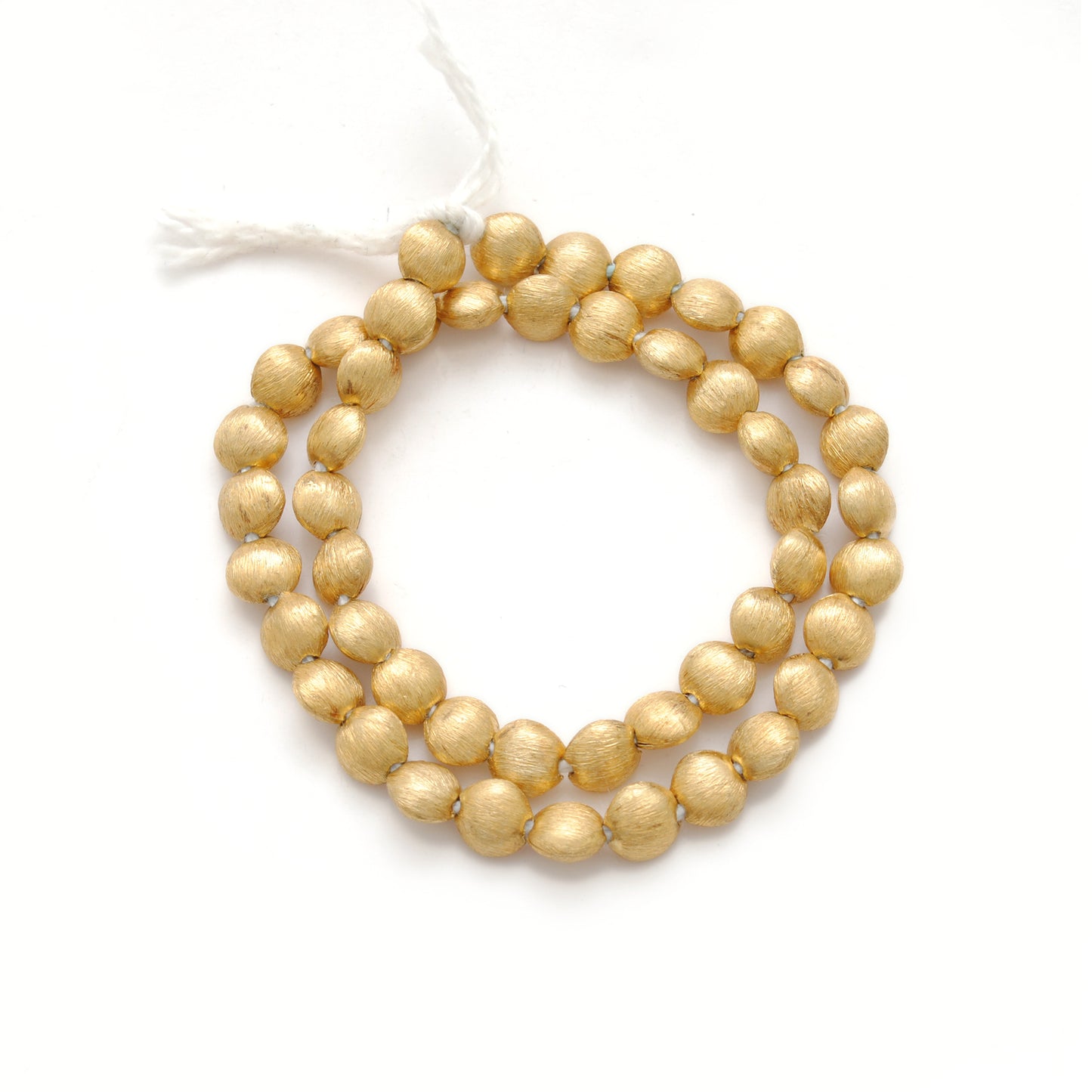 6mm Solid 18K Yellow Gold Round Spacer Bead Brush Finish (1pc) for Jewelry Making
