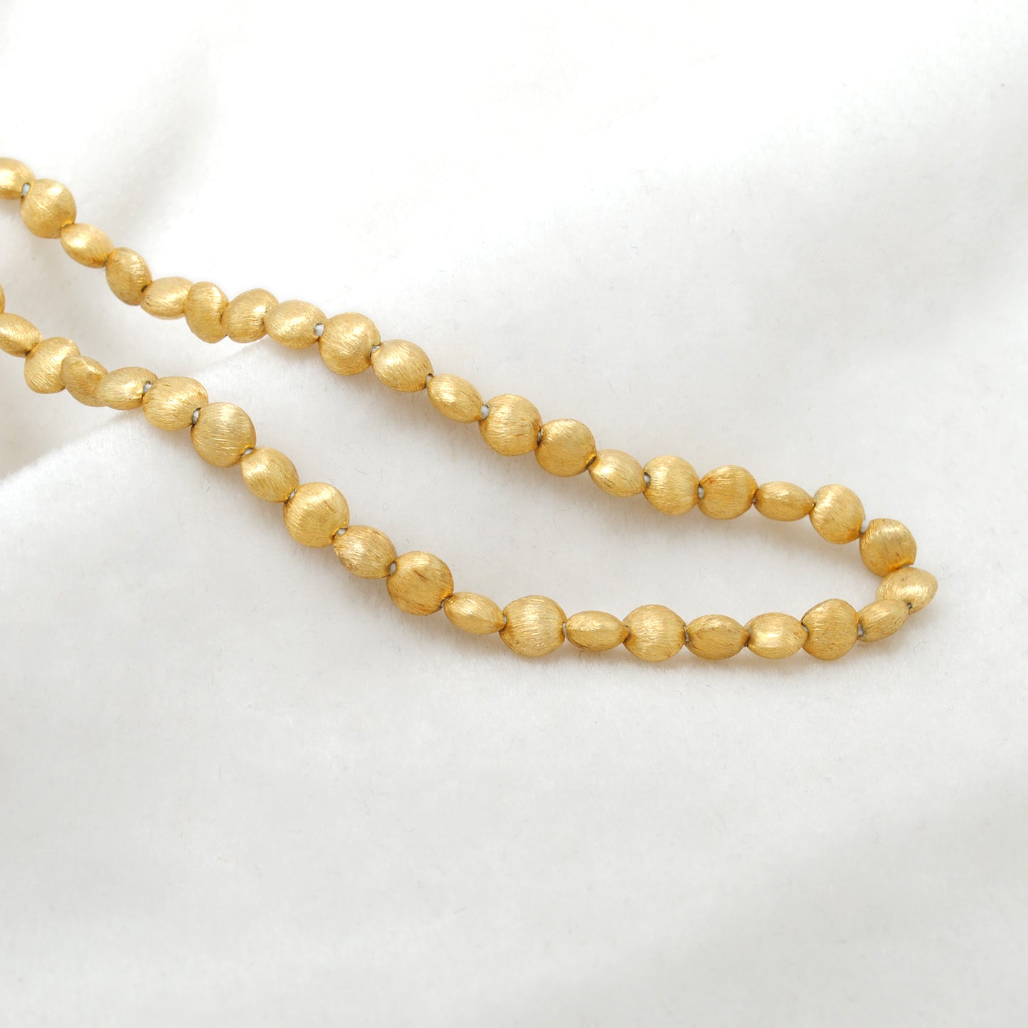 6mm Solid 18K Yellow Gold Round Spacer Bead Brush Finish (1pc) for Jewelry Making