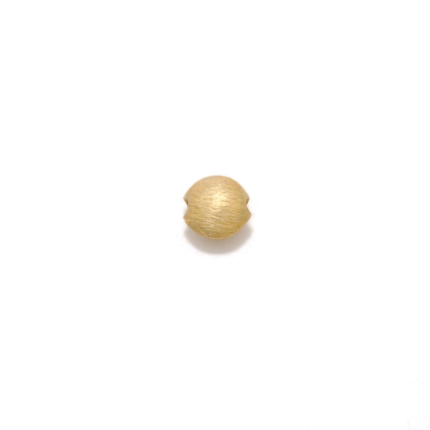 6mm Solid 18K Yellow Gold Round Spacer Bead Brush Finish (1pc) for Jewelry Making