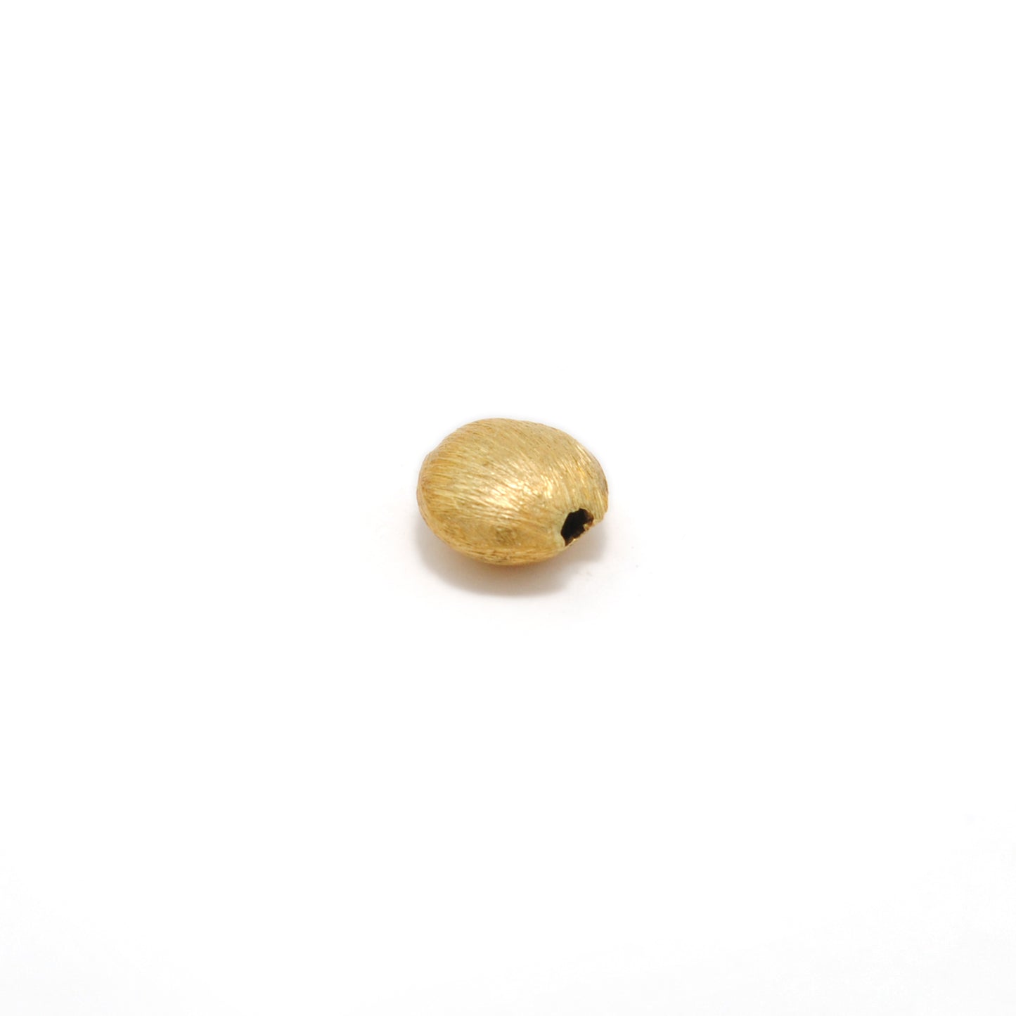 6mm Solid 18K Yellow Gold Round Spacer Bead Brush Finish (1pc) for Jewelry Making