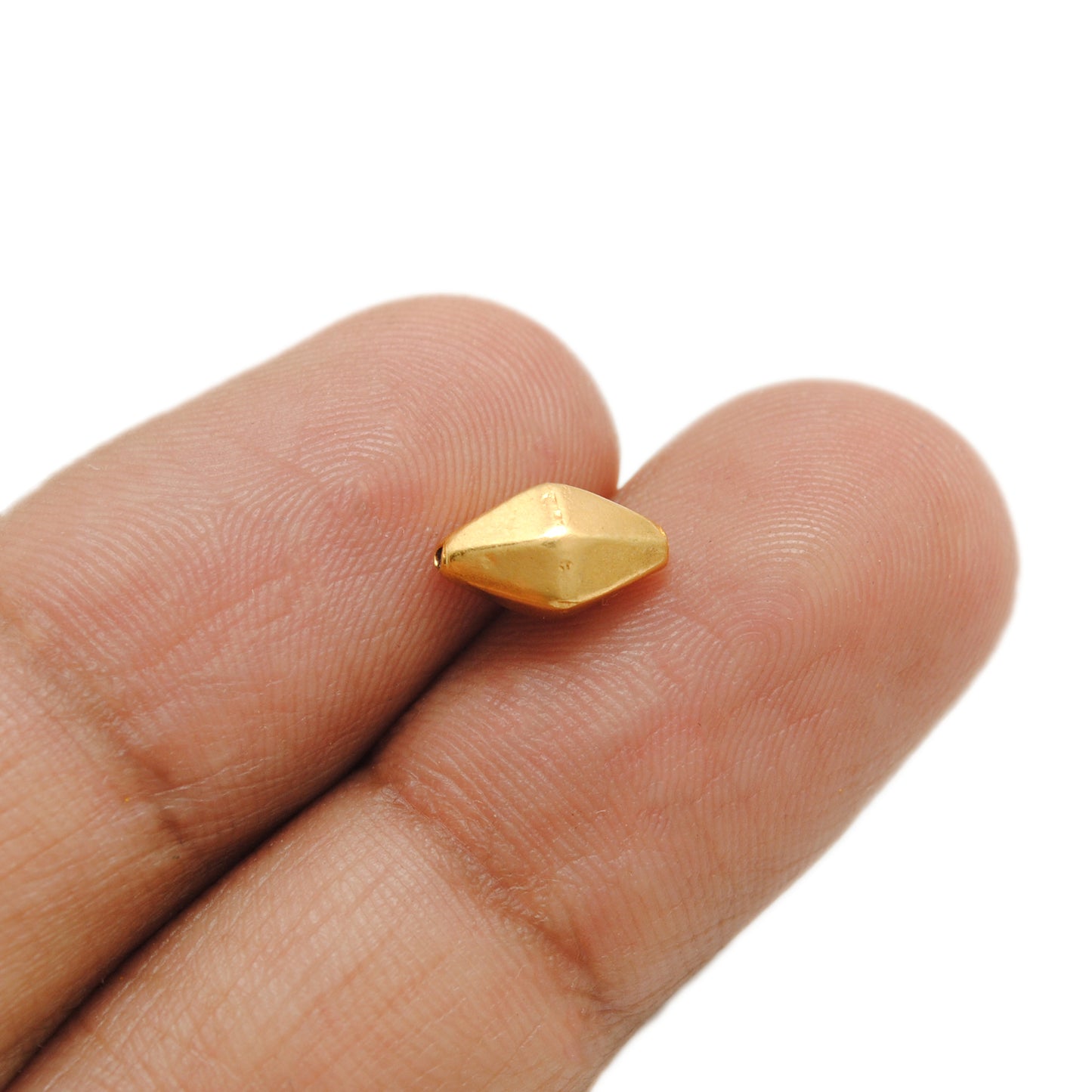18k Solid Yellow Gold Fancy Spacer Findings Beads 9x6mm