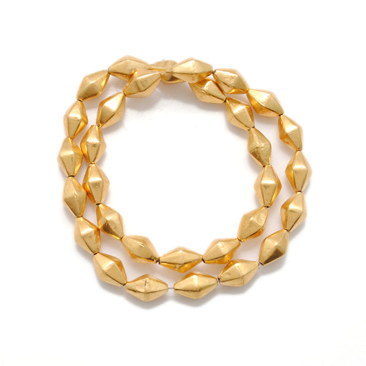 18k Solid Yellow Gold Fancy Spacer Findings Beads 9x6mm