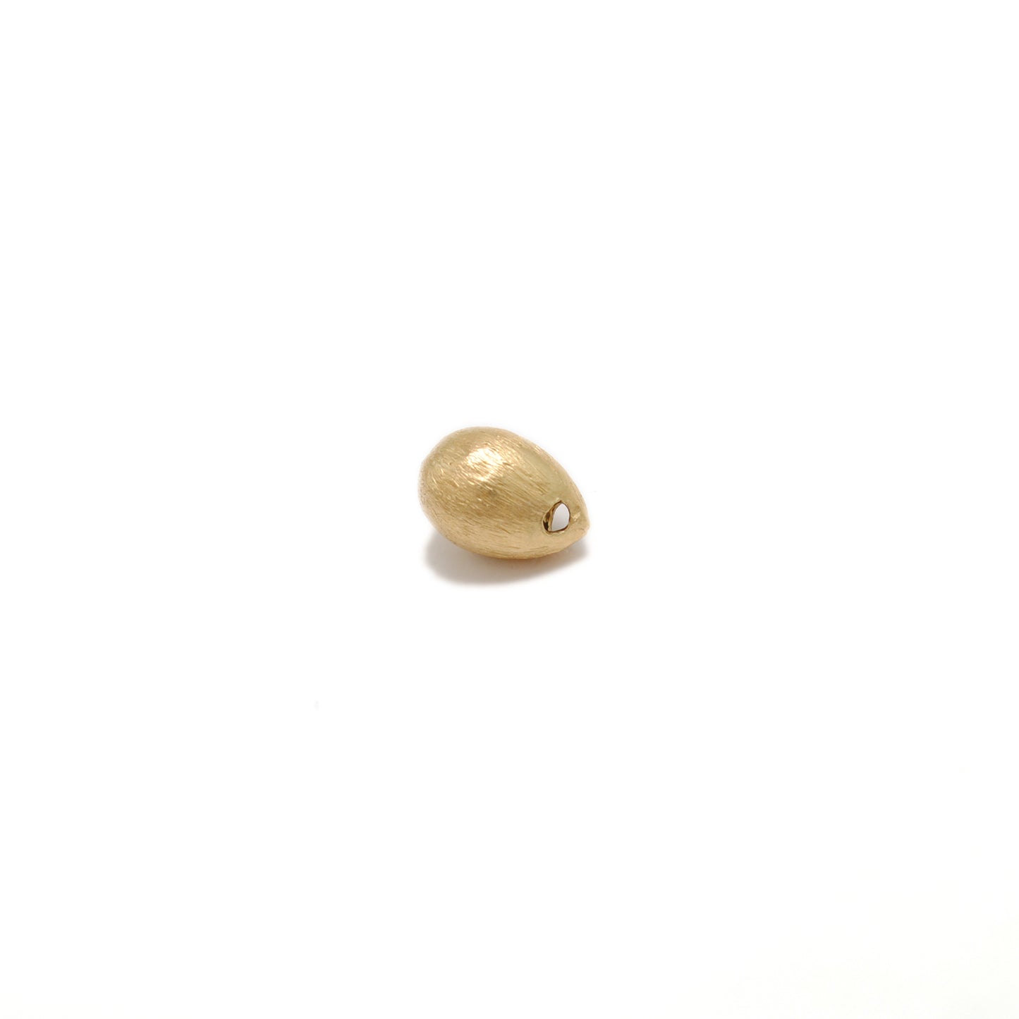 Solid 18K Yellow Gold Teardrop Spacer Beads, Minimalist Jewelry Making Supply 1pc