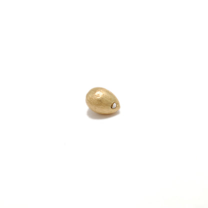 Solid 18K Yellow Gold Teardrop Spacer Beads, Minimalist Jewelry Making Supply 1pc
