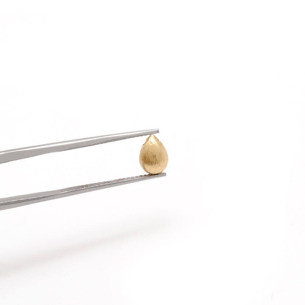 Solid 18K Yellow Gold Teardrop Spacer Beads, Minimalist Jewelry Making Supply 1pc